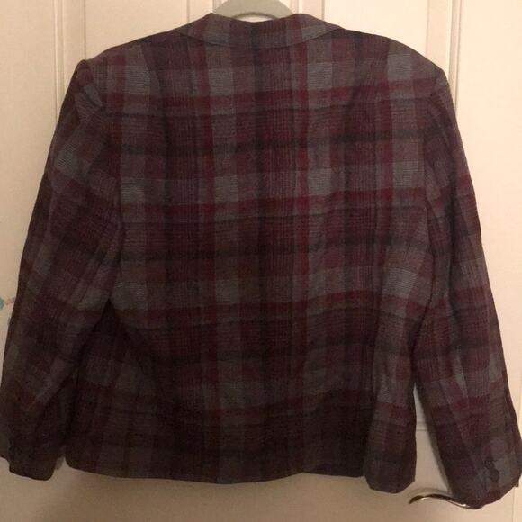Vintage Pendleton plaid wool blazer purple size 40 - Picture 7 of 8